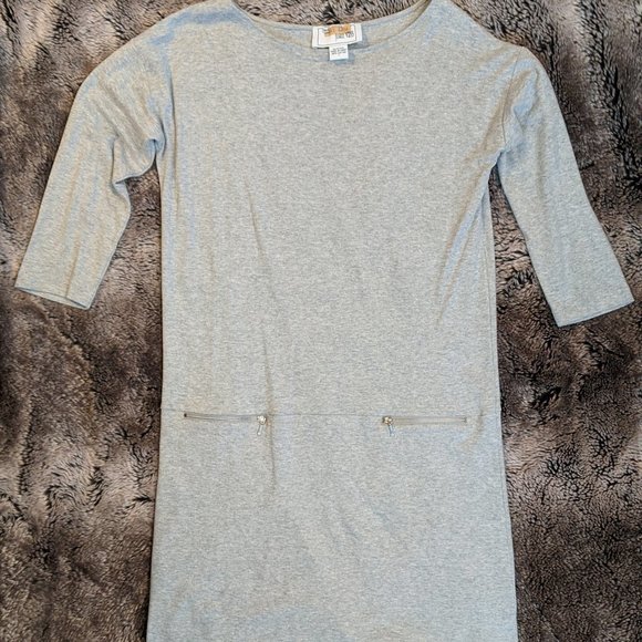Grey Joan Vass Knit Zip-Pocket Shift Dress 8/10 - Picture 5 of 7